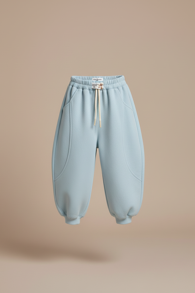 Pantalon Baggy Bleu Clair Ample Molleton Enfant - vue 3