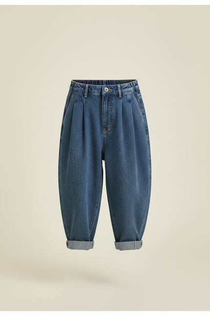 Pantalon Baggy Jean Bleu Ample Enfant Coton - vue 3