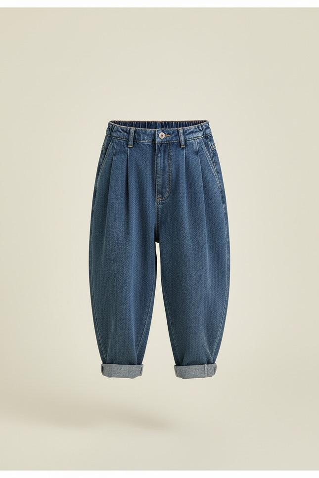 Pantalon Baggy Jean Bleu Ample Enfant Coton - vue 3