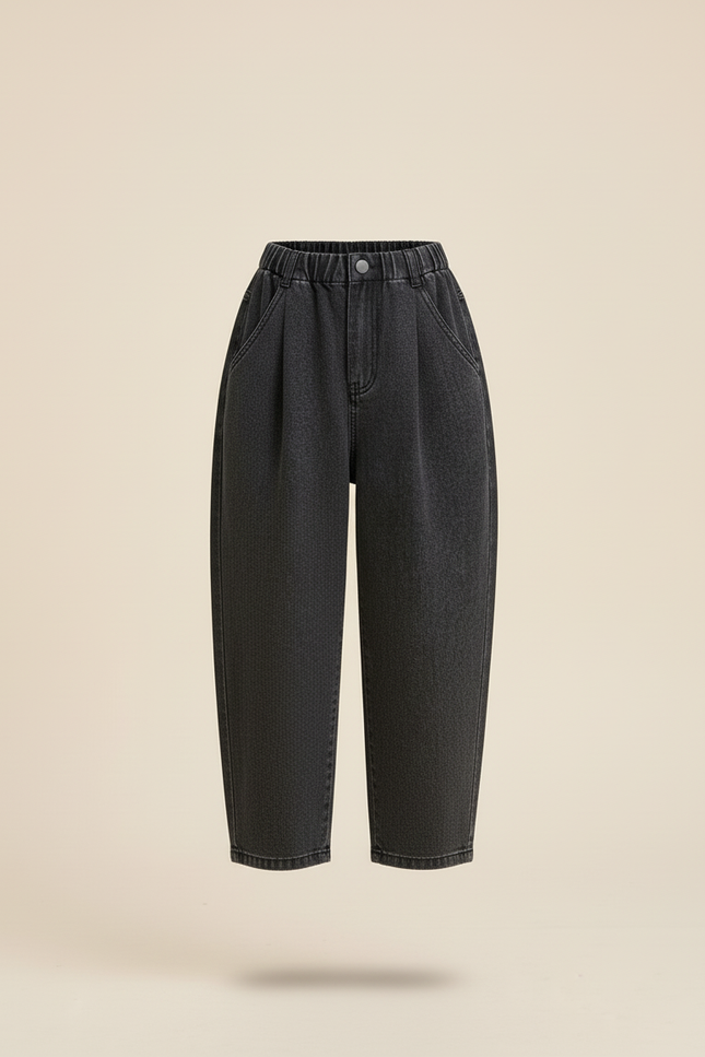 Pantalon Baggy Gris Denim Ample Décontracté Fille - Jean - vue 3