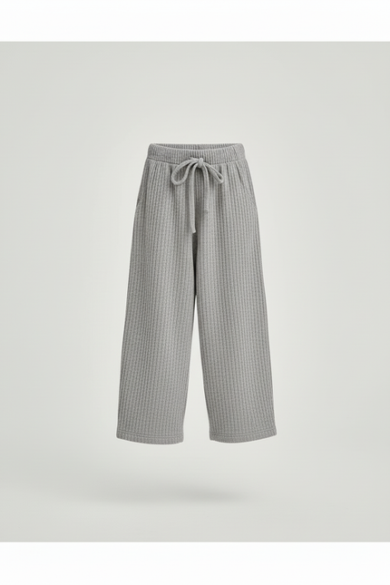 Pantalon Baggy Gris Côtelé Ample Confortable Enfant - Maille - vue 3