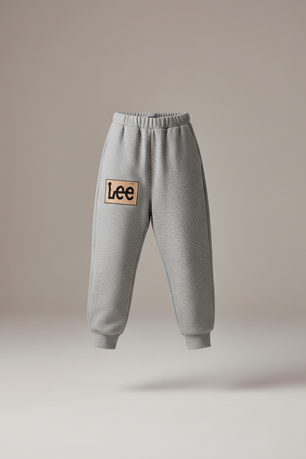 Pantalon Baggy Gris Molletonné Ample Lettre Enfant - vue 3