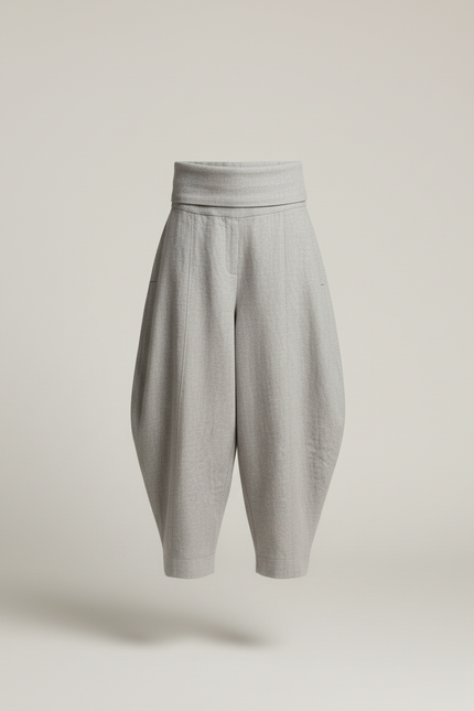 Pantalon Baggy Gris Chiné Ample Enfant Confortable - Laine - vue 3