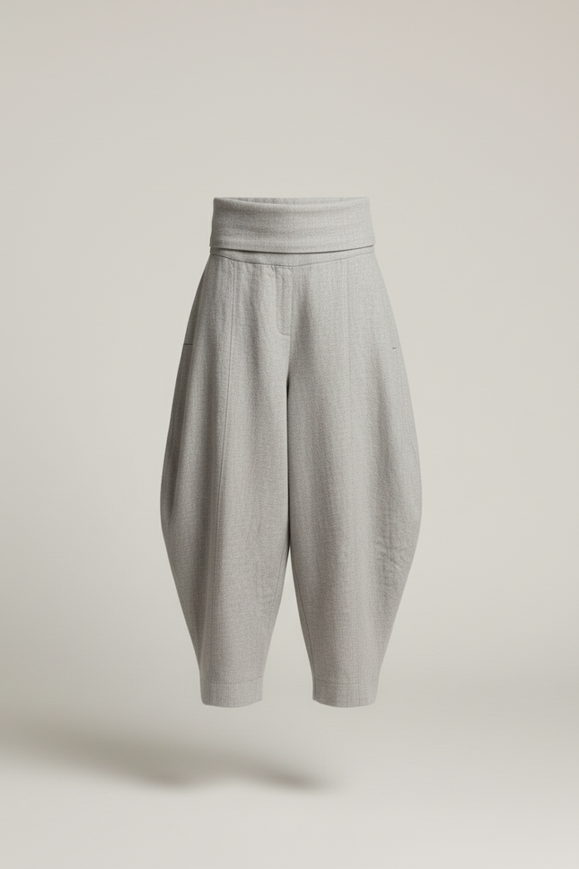 Pantalon Baggy Gris Chiné Ample Enfant Confortable - Laine - vue 3