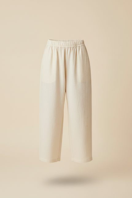 Pantalon Baggy Beige Lin Ample Décontracté Enfant - vue 3