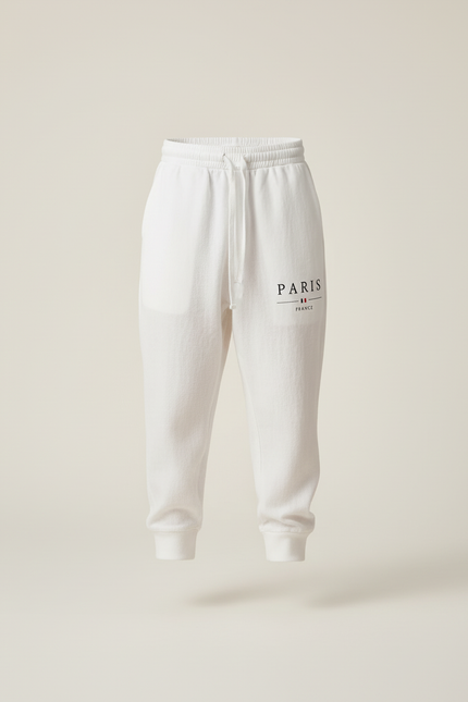 Pantalon Baggy Blanc Cordon Imprimé PARIS Confortable Enfant - Molleton - vue 3