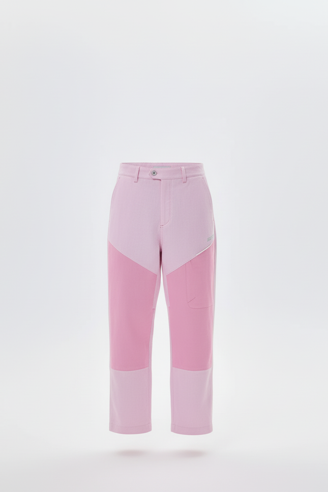 Pantalon Baggy Rose Bicolore Ample Patchwork Décontracté - Coton - vue 3