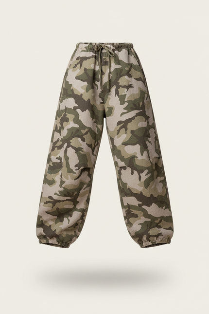 Pantalon Baggy Camouflage Ample Cordon Décontracté - Imprimé Coton - vue 3