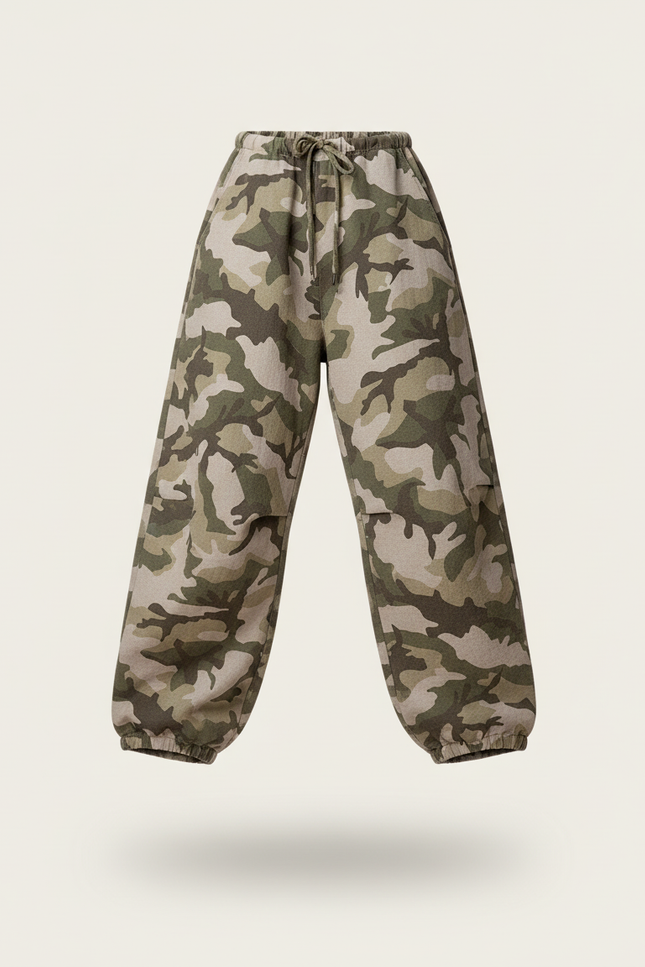 Pantalon Baggy Camouflage Ample Cordon Décontracté - Imprimé Coton - vue 3