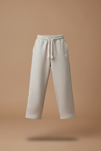 Pantalon Baggy Gris Molleton Cordon Étoile Brodé Enfant - vue 3
