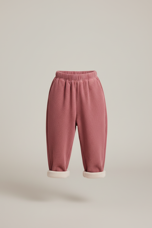 Pantalon Baggy Rose Côtelé Doublé Chaud Enfant - Cordé - vue 3