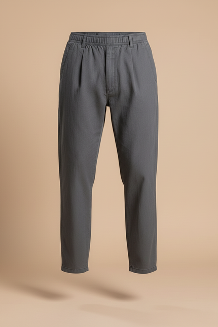 Pantalon Baggy Gris Coton Ample Élastique Homme - vue 3