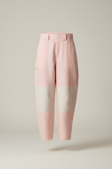Pantalon Baggy Rose Bicolore Ample Coton Femme - vue 3