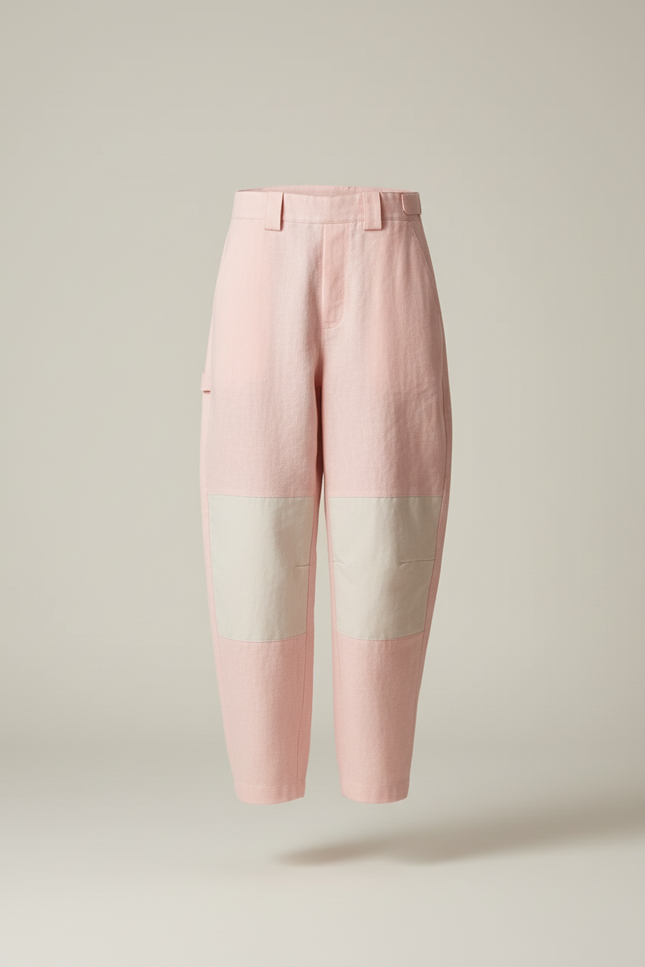 Pantalon Baggy Rose Bicolore Ample Coton Femme - vue 3