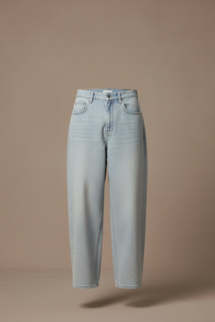 Pantalon Baggy Bleu Clair Ample Délavé Denim Homme - Jean - vue 3