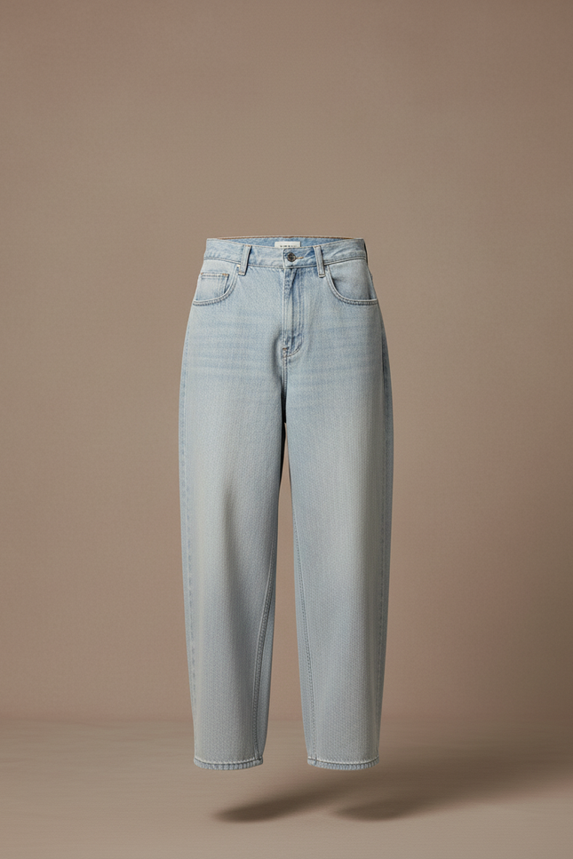 Pantalon Baggy Bleu Clair Ample Délavé Denim Homme - Jean - vue 3