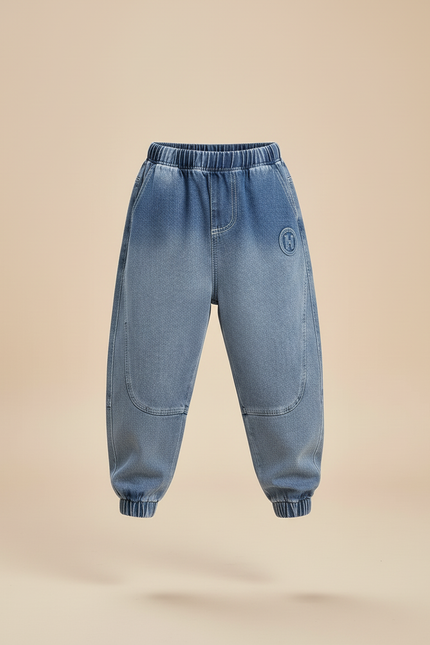 Pantalon Baggy Jean Bleu Ample Enfants Streetwear - vue 3