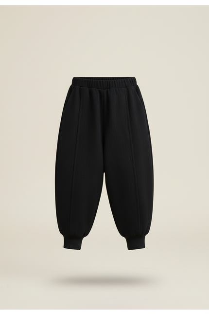 Pantalon Baggy Noir Ample Molletonné Doublé Hiver - vue 3