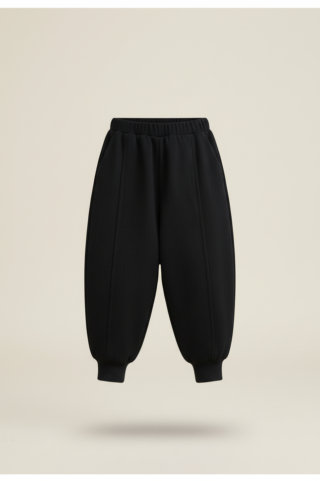 Pantalon Baggy Noir Ample Molletonné Doublé Hiver - vue 3