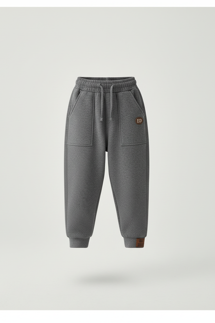 Pantalon Baggy Gris Épais Molletonné Enfant Sport - vue 3