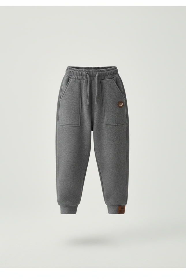Pantalon Baggy Gris Épais Molletonné Enfant Sport - vue 3