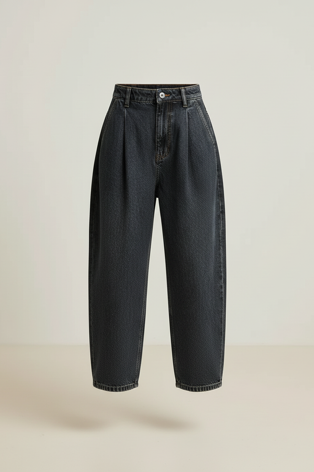 Pantalon Baggy Jean Gris Ample Plissé Enfant - vue 3