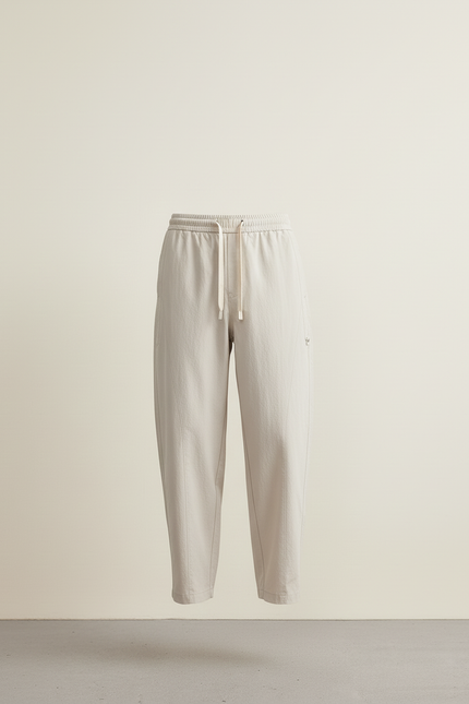 Pantalon Baggy Beige Cordon Léger Décontracté Homme - Lin - vue 3