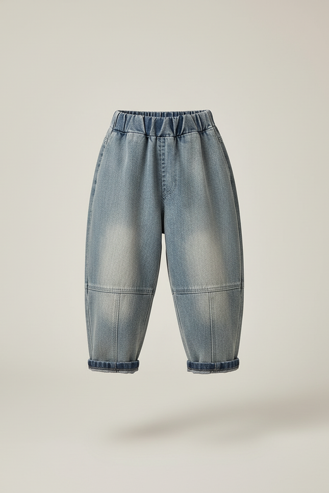 Pantalon Baggy Jean Bleu Ample Décontracté Garçon - vue 3