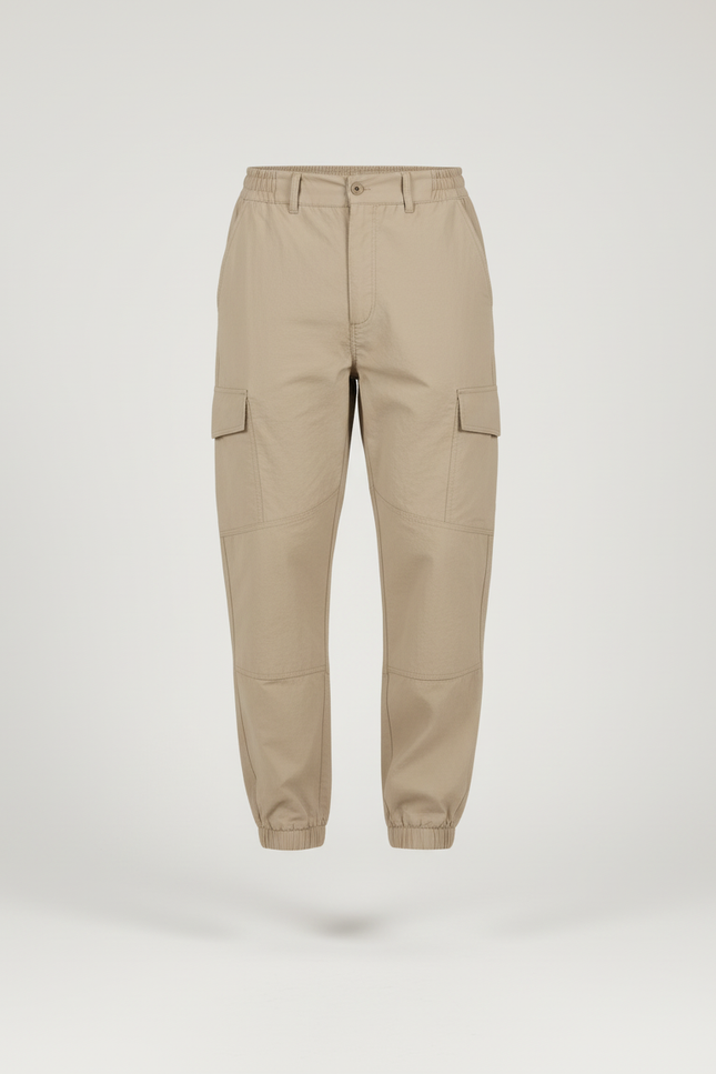Pantalon Baggy Cargo Beige Ample Multi-Poches Décontracté - Toile - vue 3