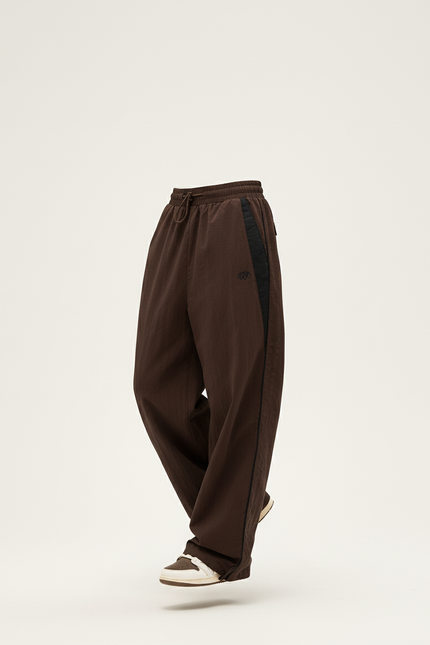 Pantalon Baggy Marron Ample Fluide Sport Décontracté - Polyester - vue 3
