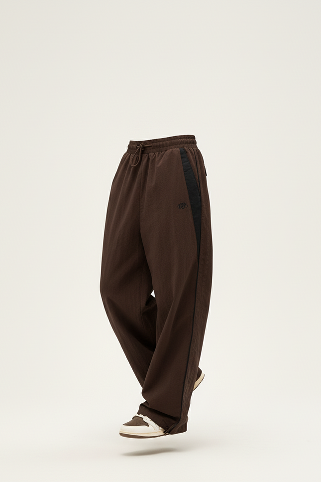 Pantalon Baggy Marron Ample Fluide Sport Décontracté - Polyester - vue 3