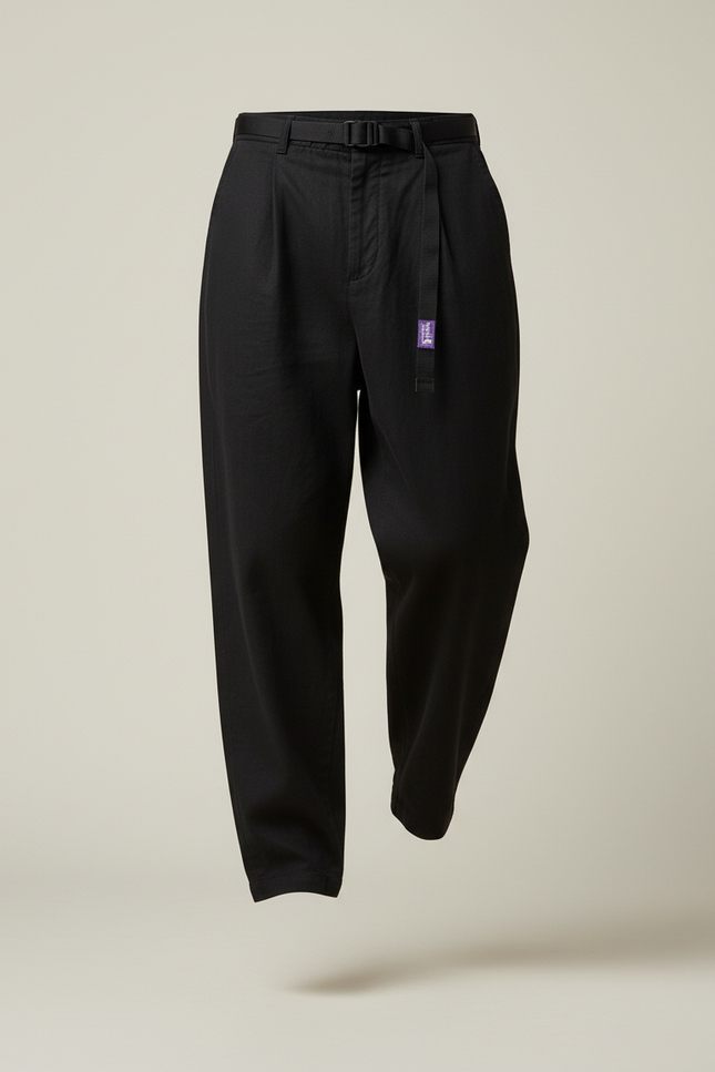 Pantalon Baggy Noir Ample Coton Ceinturé Homme - vue 3