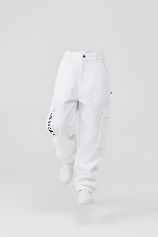 Pantalon Baggy Blanc Cargo Large Imprimé Enfant - Molleton - vue 3