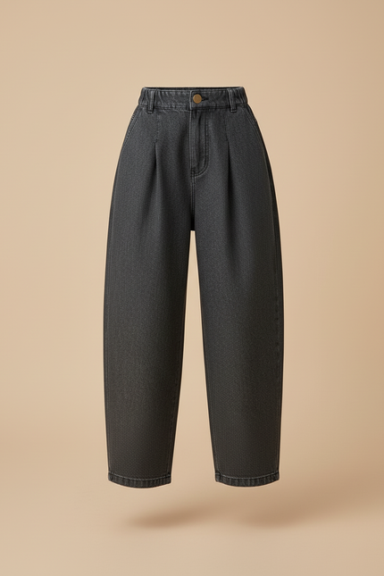 Pantalon Baggy Gris Denim Ample Plissé Enfant - Jean - vue 3