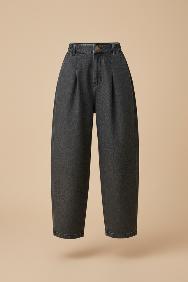 Pantalon Baggy Gris Denim Ample Plissé Enfant - Jean - vue 3