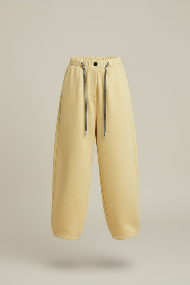 Pantalon Baggy Jaune Ample Cordon Enfant Décontracté - Molleton - vue 3