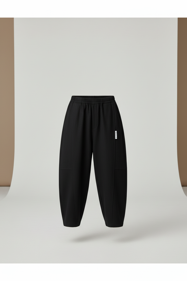 Pantalon Baggy Noir Ample Confortable Garçon Décontracté - Molleton - vue 3