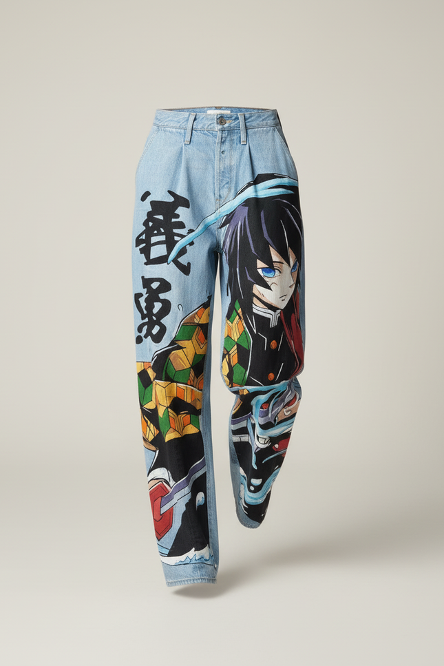 Pantalon Baggy Jean Clair Ample Manga Imprimé - Multicolore - vue 3