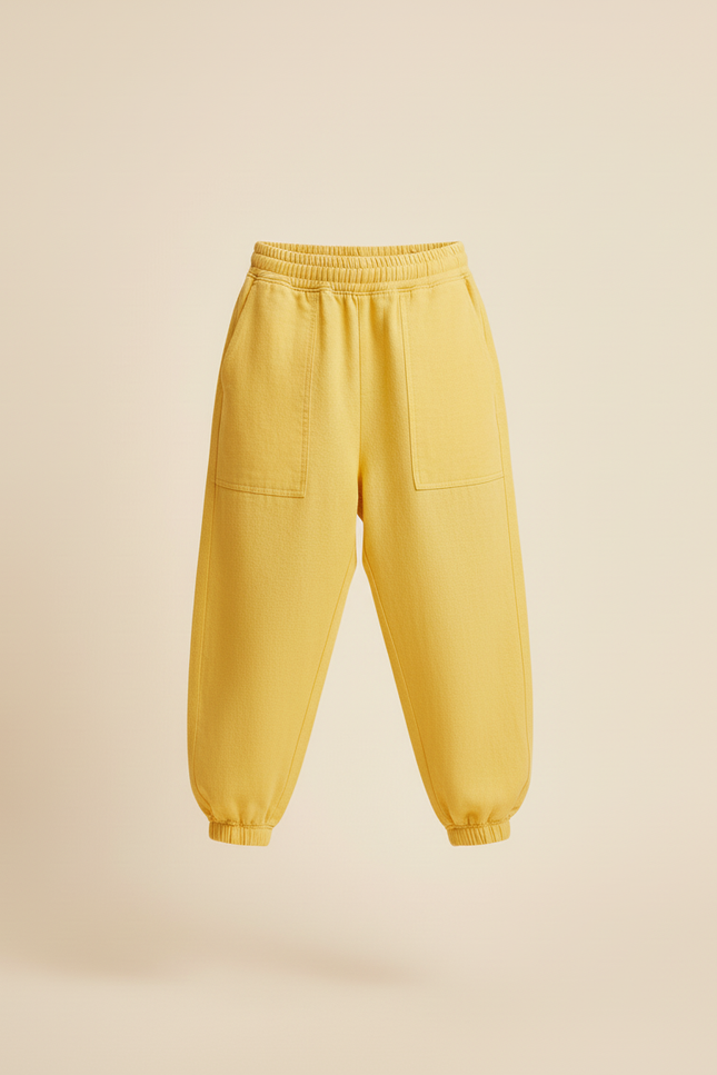 Pantalon Baggy Jaune Ample Taille Élastique Enfant - Lin - vue 3