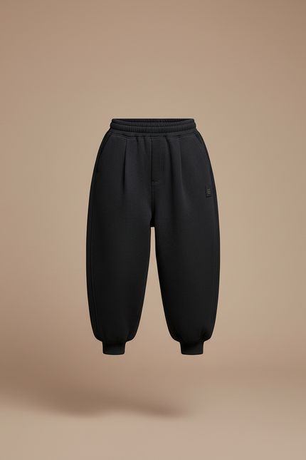 Pantalon Baggy Noir Ample Molleton Garçon Confortable - vue 3