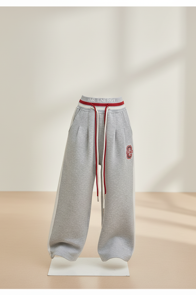 Pantalon Baggy Gris Large Cordon Décontracté Fille - Molleton - vue 3