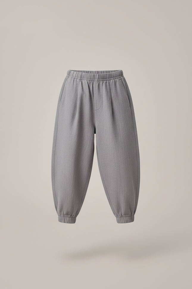 Pantalon Baggy Garçon Gris Jogging Toile - Lin - vue 3