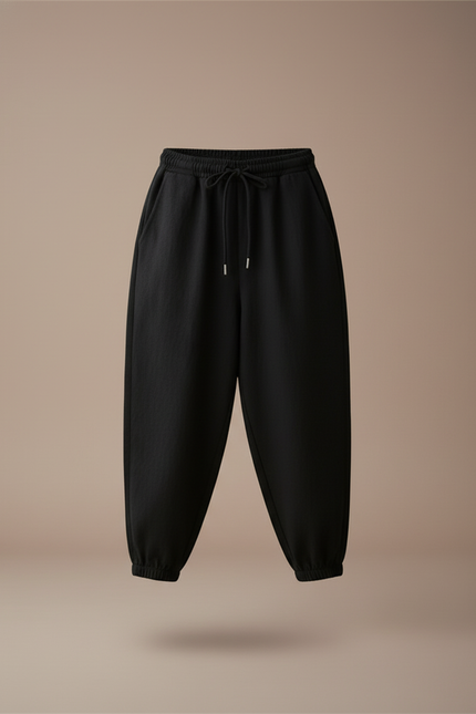 Pantalon Baggy Noir Ample Lin Décontracté Enfant - vue 3