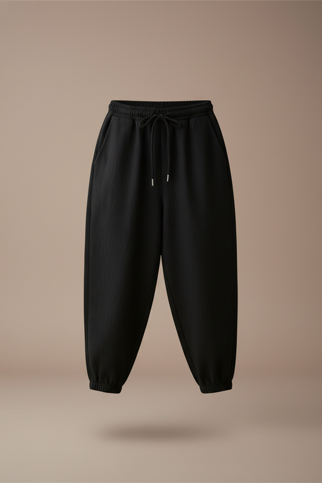 Pantalon Baggy Noir Ample Lin Décontracté Enfant - vue 3
