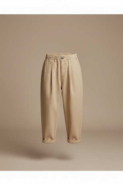 Pantalon Baggy Beige Coton Ample Garçon Décontracté - Gabardine - vue 3