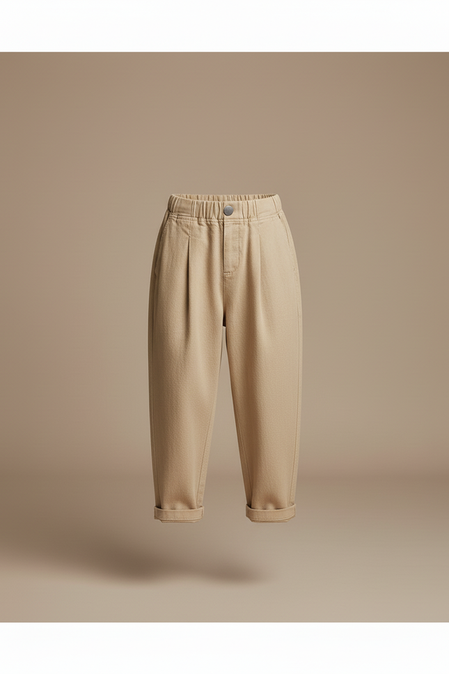 Pantalon Baggy Beige Coton Ample Garçon Décontracté - Gabardine - vue 3
