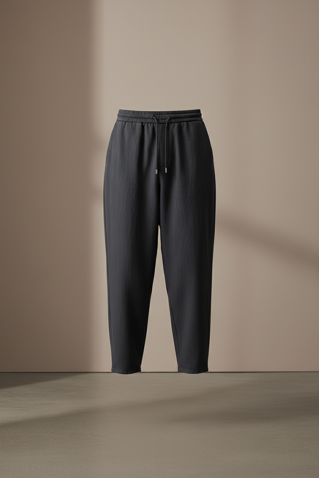 Pantalon Baggy Anthracite Ample Cordon Décontracté Fluide - Gris Laine - vue 3