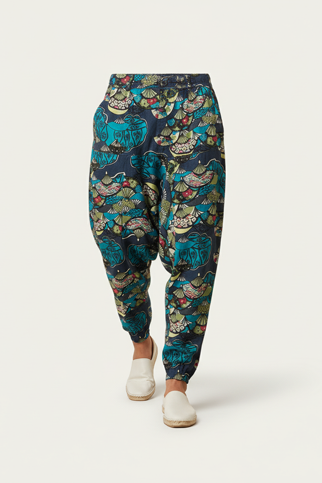 Pantalon Baggy Harem Coton Imprimé Floral Décontracté Homme - Multicolore - vue 3