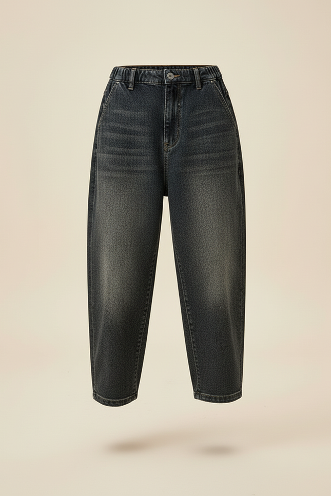 Pantalon Baggy Garçon Noir Taille Élastique - Jean - vue 3
