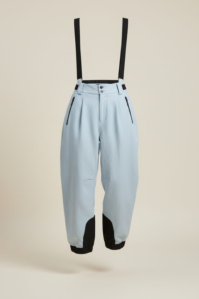 Pantalon Baggy Bleu Ciel Ample Bretelles Sport - Jean - vue 3